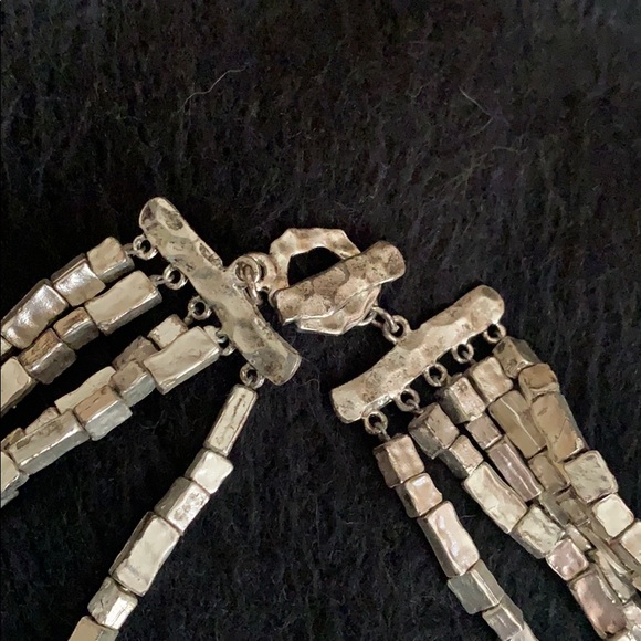 Silver layer necklace with matching earrings - Picture 3 of 3